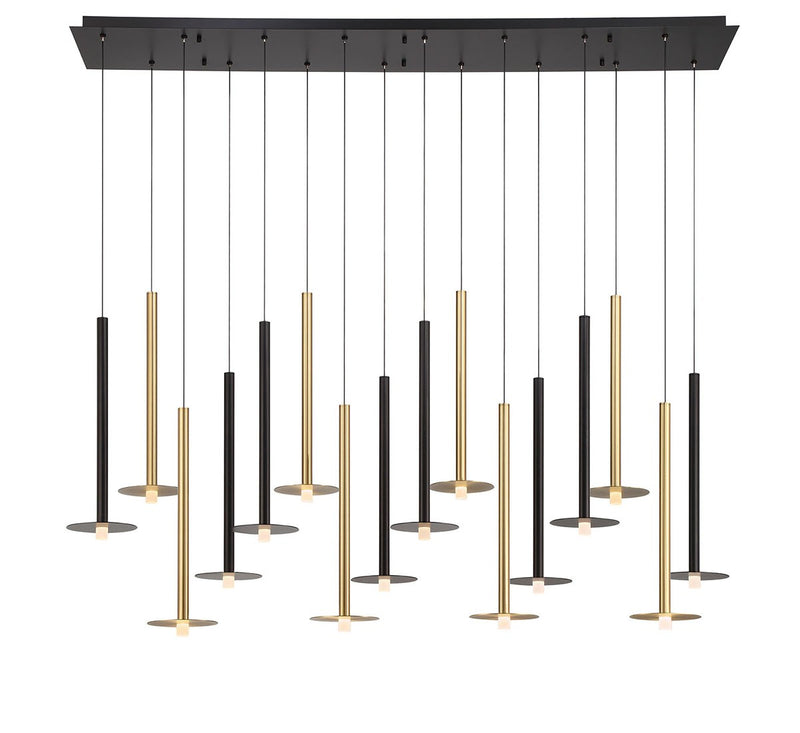 Lib & Co. 12108-023 LED Chandelier, Matte Black and Brushed Gold