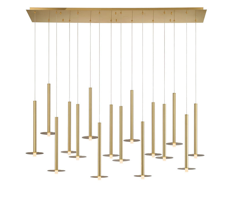 Lib & Co. 12108-07 LED Chandelier, Plated Brushed Gold