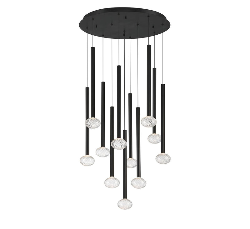 Lib & Co. 12110-02 LED Chandelier, Matte Black