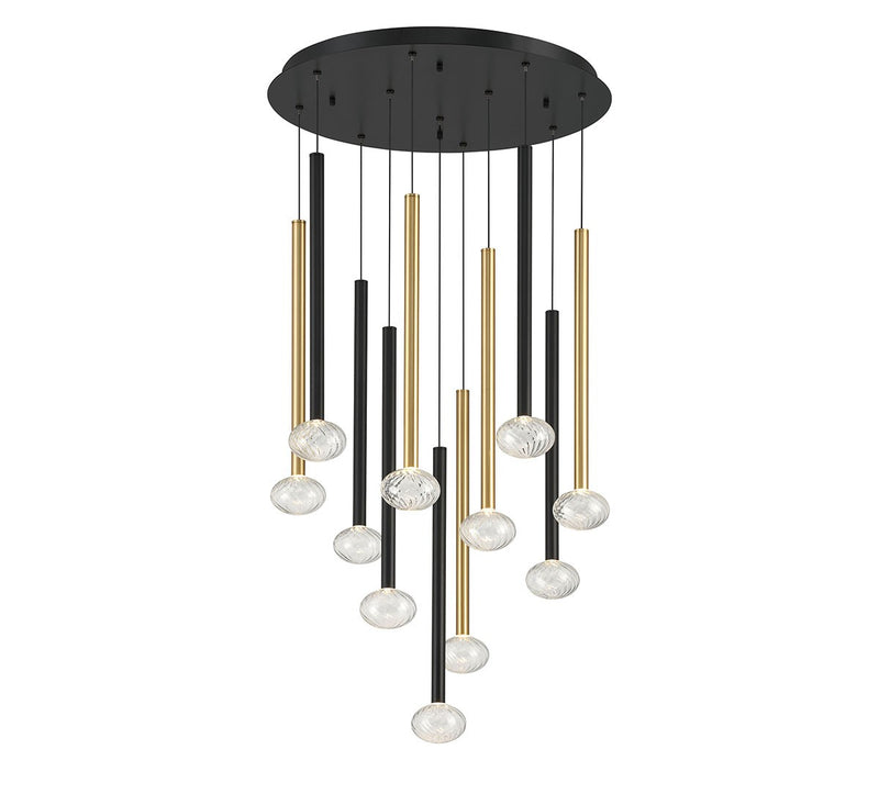 Lib & Co. 12110-023 LED Chandelier, Matte Black and Brushed Gold