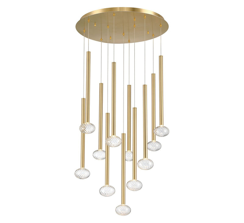 Lib & Co. 12110-07 LED Chandelier, Plated brushed gold