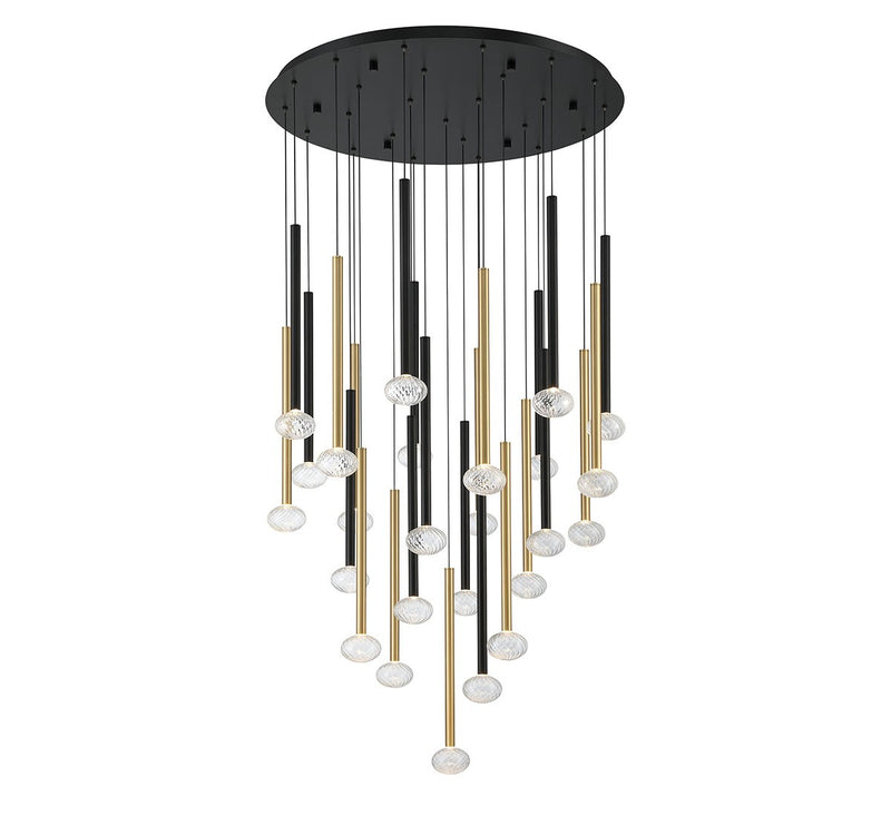 Lib & Co. 12111-023 LED Chandelier, Matte Black and Brushed Gold