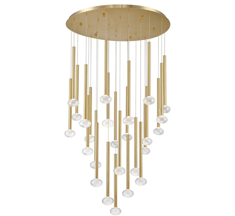 Lib & Co. 12111-07 LED Chandelier, Plated Brushed Gold
