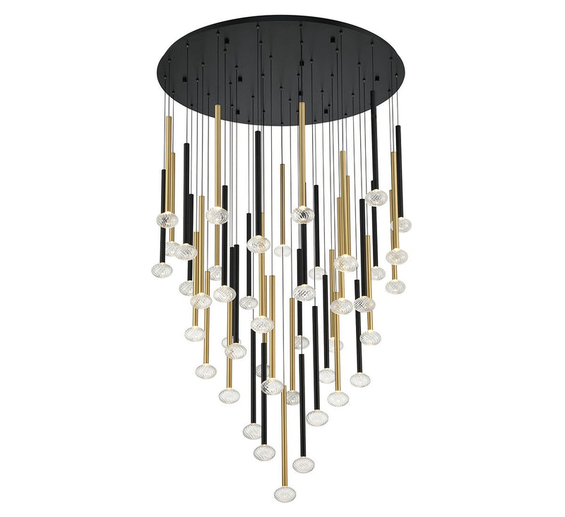 Lib & Co. 12112-023 LED Chandelier, Matte Black and Brushed Gold