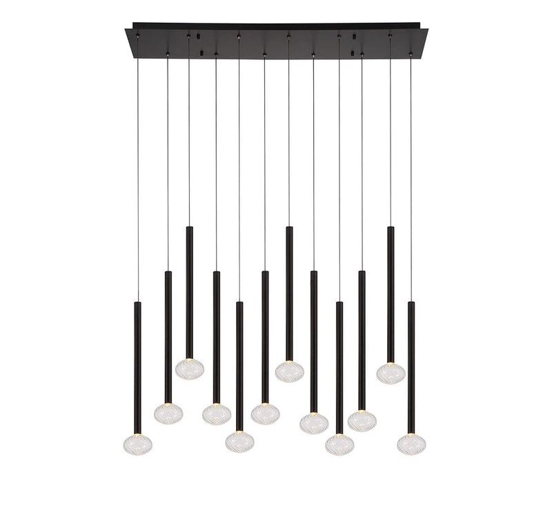 Lib & Co. 12113-02 LED Chandelier, Matte Black