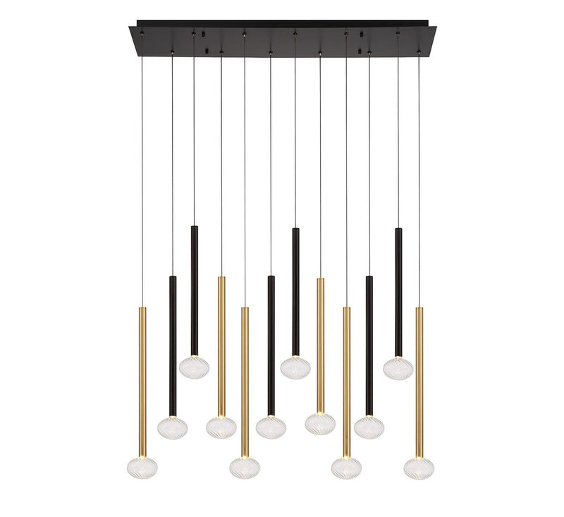 Lib & Co. 12113-023 LED Chandelier, Matte Black and Brushed Gold