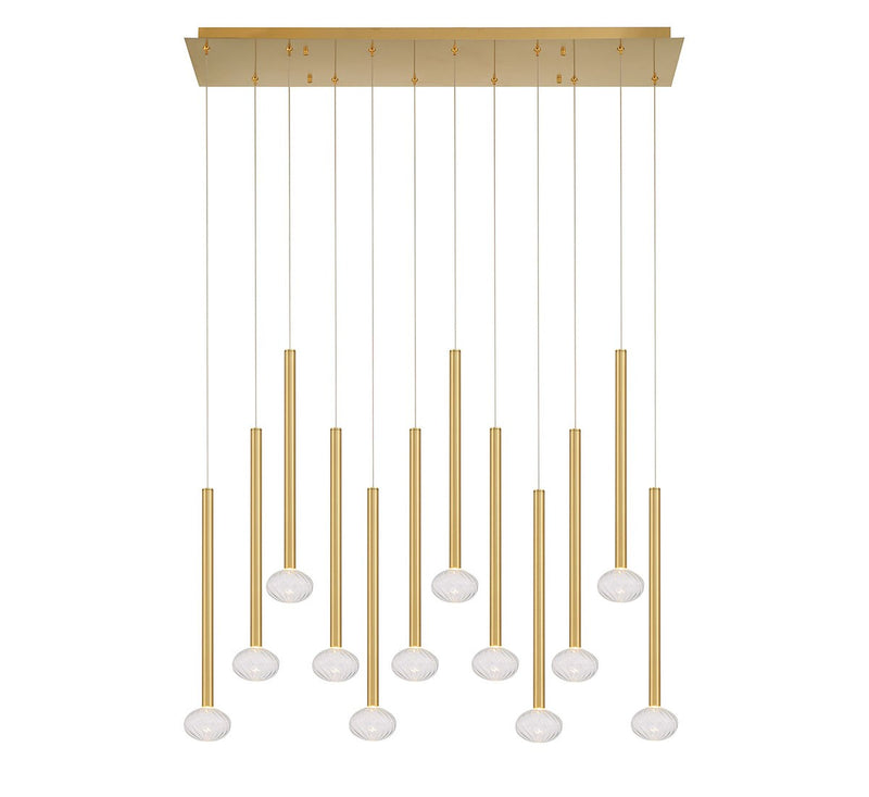 Lib & Co. 12113-07 LED Chandelier, Plated Brushed Gold