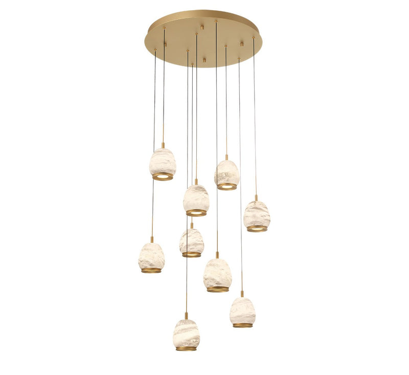 Lib & Co. 12137-030 LED Chandelier, Painted Antique Brass