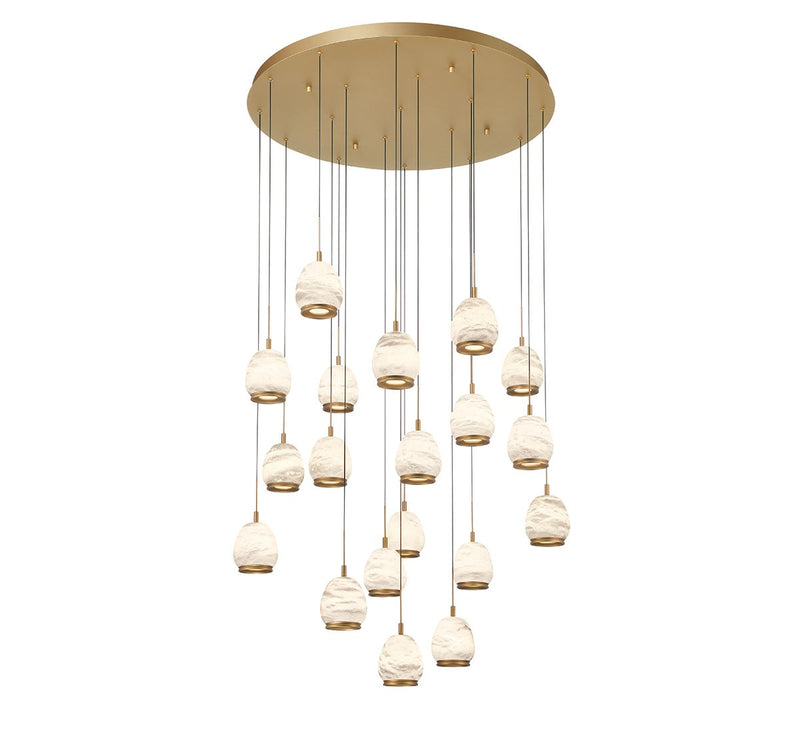 Lib & Co. 12138-030 LED Chandelier, Painted Antique Brass