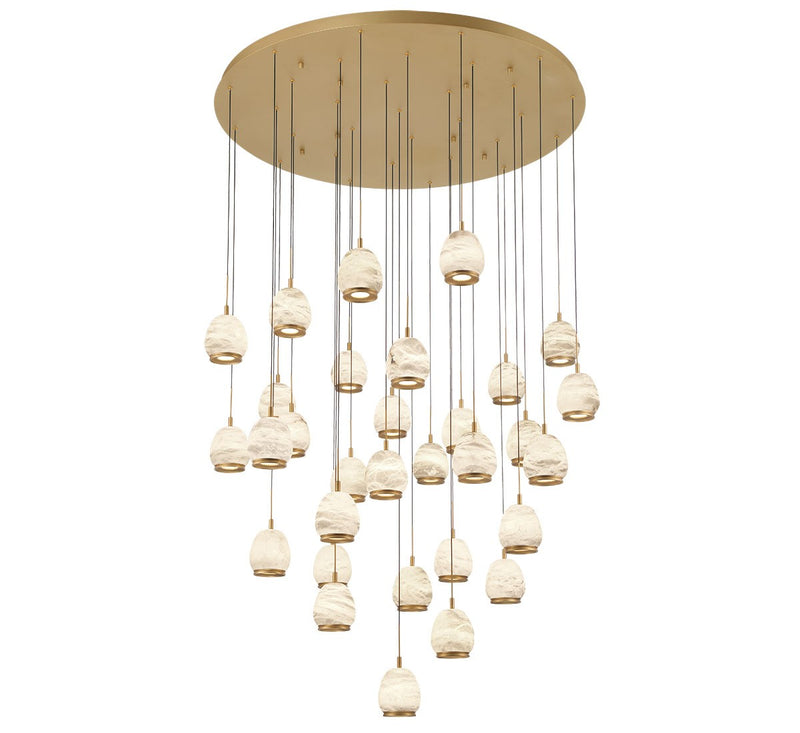 Lib & Co. 12139-030 LED Chandelier, Painted Antique Brass