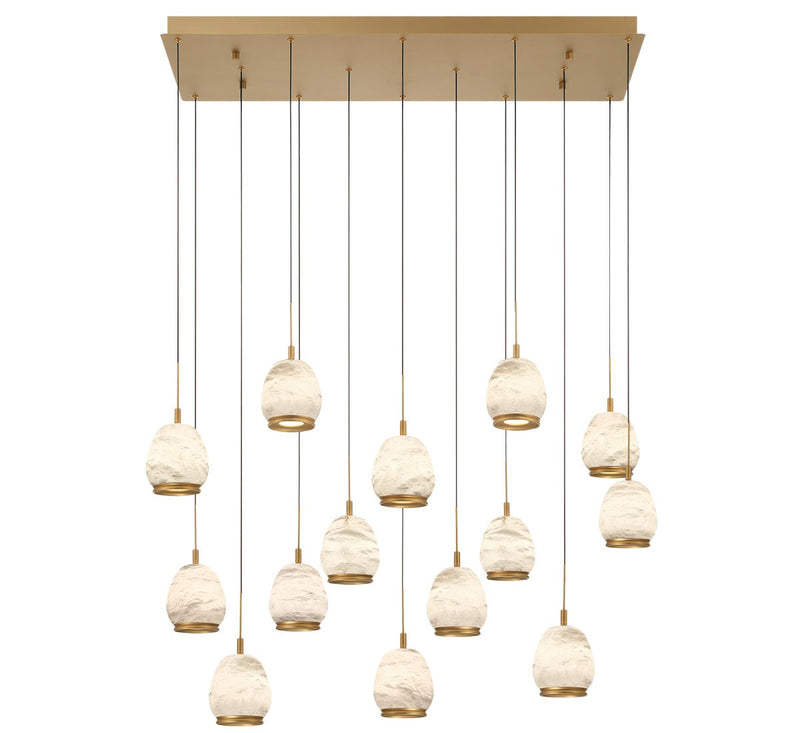 Lib & Co. 12142-030 LED Chandelier, Painted Antique Brass