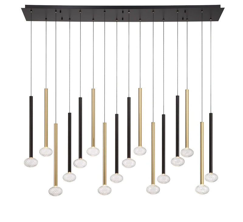 Lib & Co. 12146-023 LED Chandelier, Matte Black and Brushed Gold