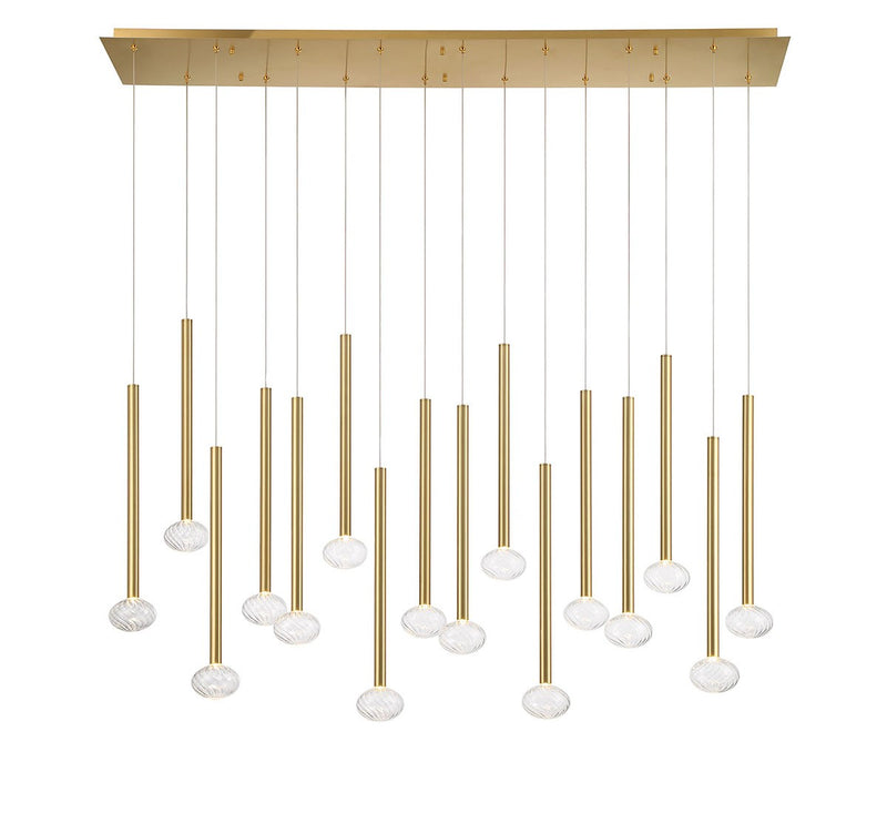 Lib & Co. 12146-07 LED Chandelier, Plated Brushed Gold