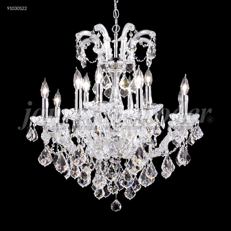 James R. Moder 91030S22 12 Light Chandelier, Silver