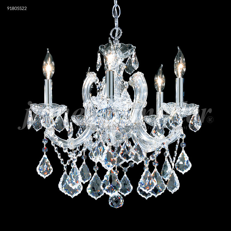 James R. Moder 91805S22 Five Light Pendant, Silver