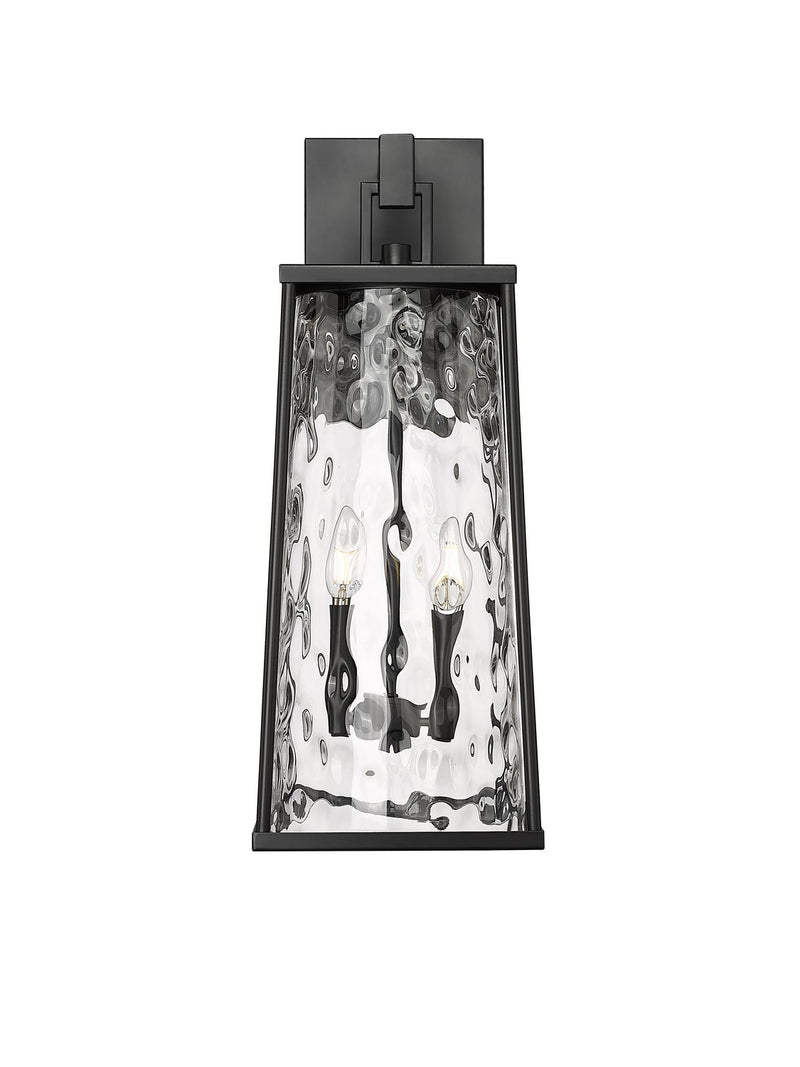 Millennium 10602-PBK Two Light Outdoor Wall Sconce, Powder Coated Black