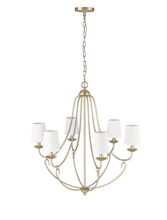 Millennium 12106-MG Six Light Chandelier, Modern Gold