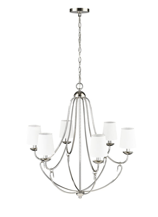Millennium 12106-PN Six Light Chandelier, Polished Nickel