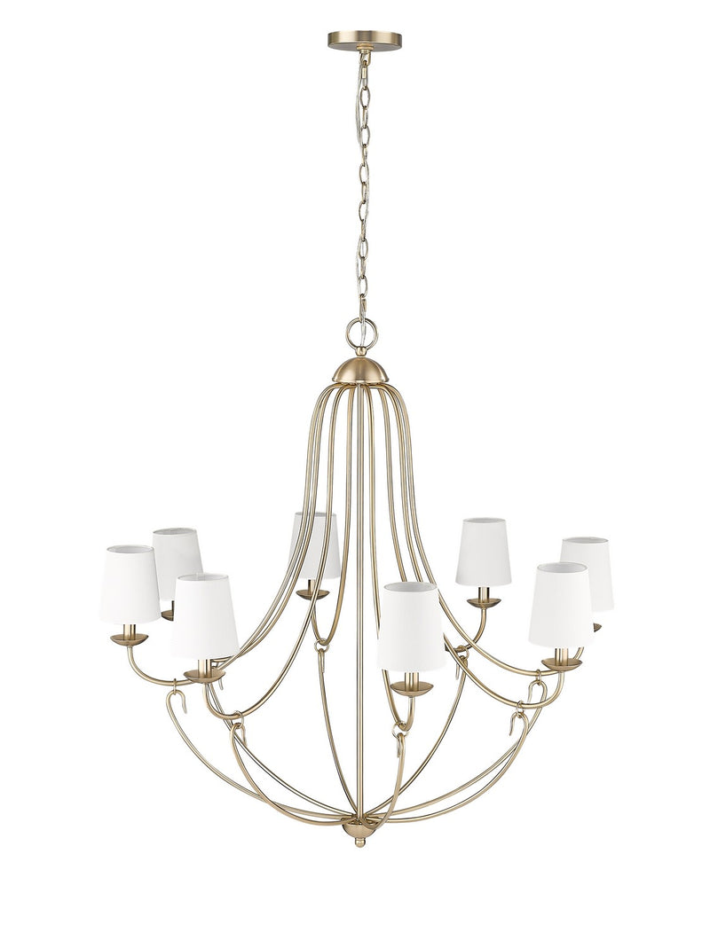 Millennium 12108-MG Eight Light Chandelier, Modern Gold