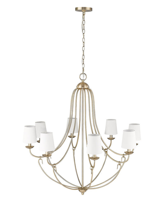 Millennium 12108-MG Eight Light Chandelier, Modern Gold