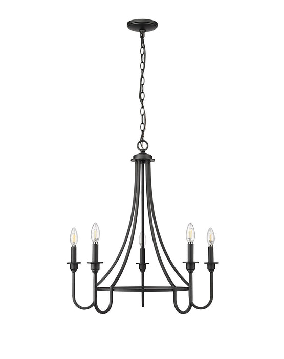 Millennium 12205-MB Five Light Chandelier, Matte Black