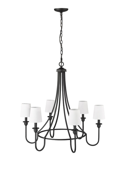 Millennium 12206-MB Six Light Chandelier, Matte Black