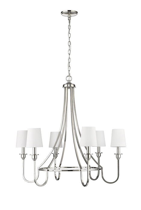 Millennium 12206-PN Six Light Chandelier, Polished Nickel