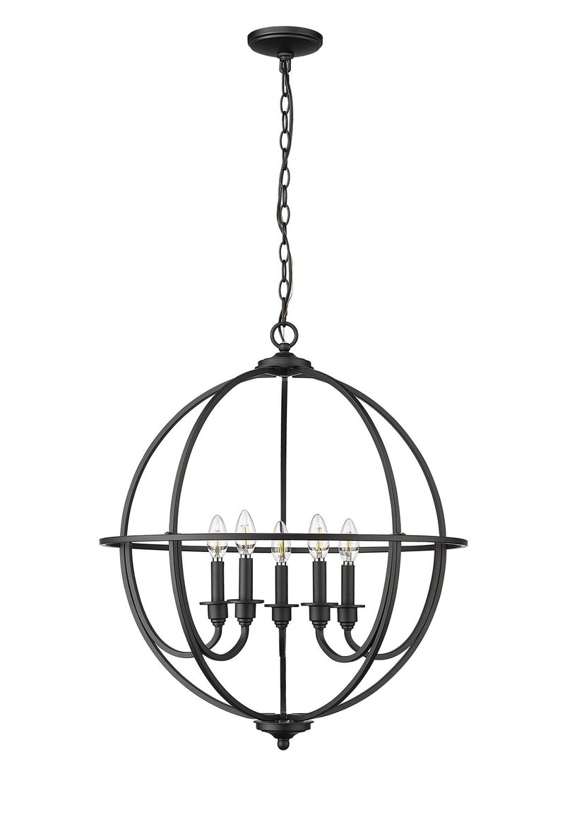 Millennium 12305-MB Five Light Chandelier, Matte Black