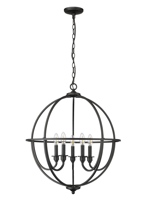 Millennium 12305-MB Five Light Chandelier, Matte Black