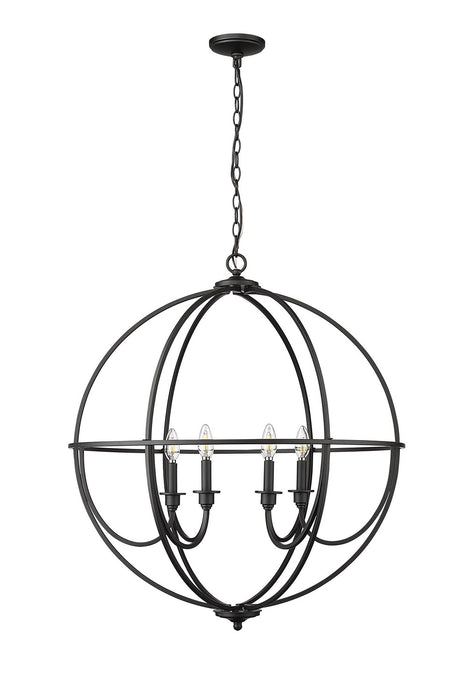 Millennium 12306-MB Six Light Chandelier, Matte Black