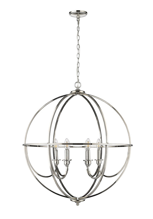 Millennium 12306-PN Six Light Chandelier, Polished Nickel