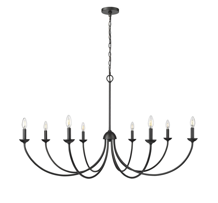 Millennium 12408-MB Eight Light Chandelier, Matte Black