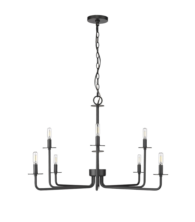 Millennium 12508-MB Eight Light Chandelier, Matte Black