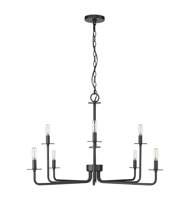 Millennium 12508-MB Eight Light Chandelier, Matte Black