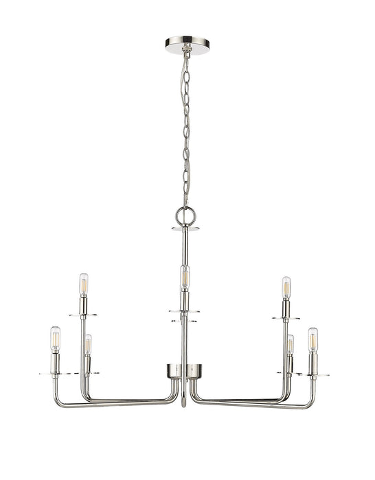 Millennium 12508-PN Eight Light Chandelier, Polished Nickel