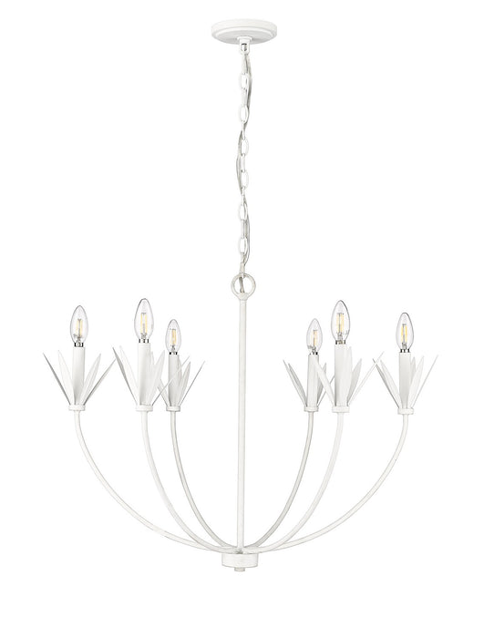 Millennium 12706-TWH Six Light Chandelier, Textured White