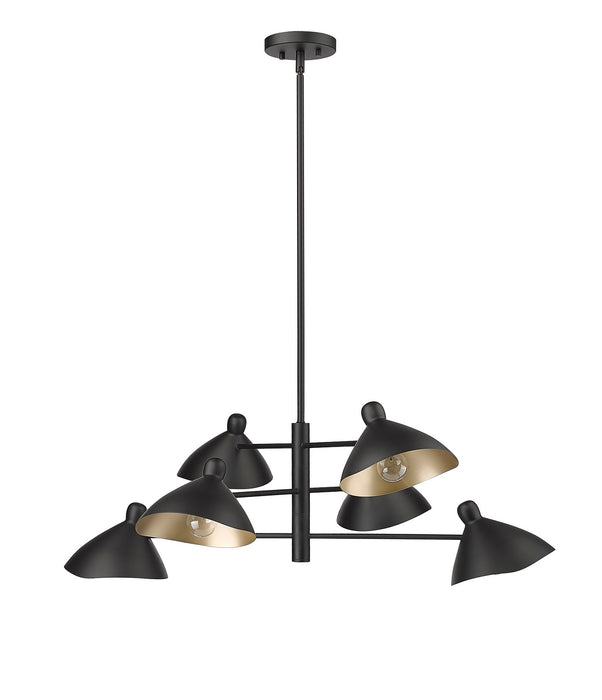 Millennium 12806-MB Six Light Chandelier, Matte Black