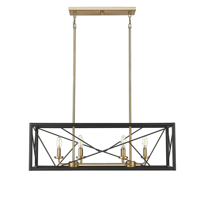Millennium 13306-MB/VB Six Light Chandelier, Matte Black / Vintage Brass