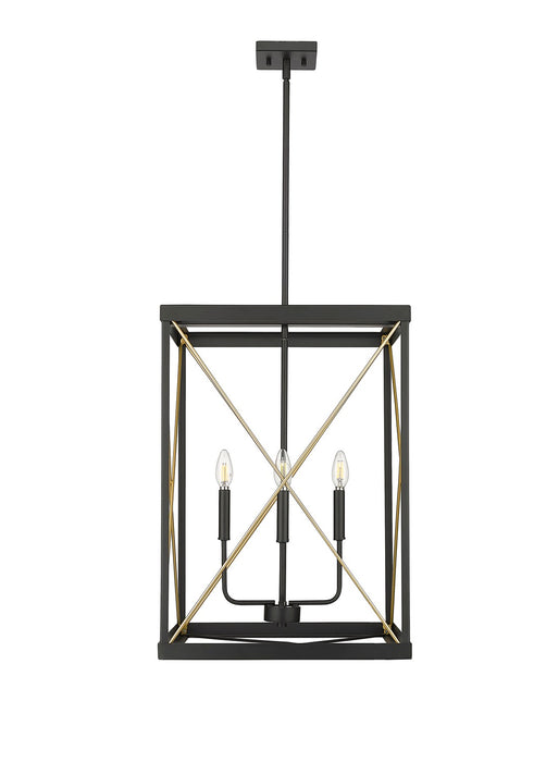 Millennium 13704-MB/PMG Four Light Pendant, Matte Black / Painted Modern Gold
