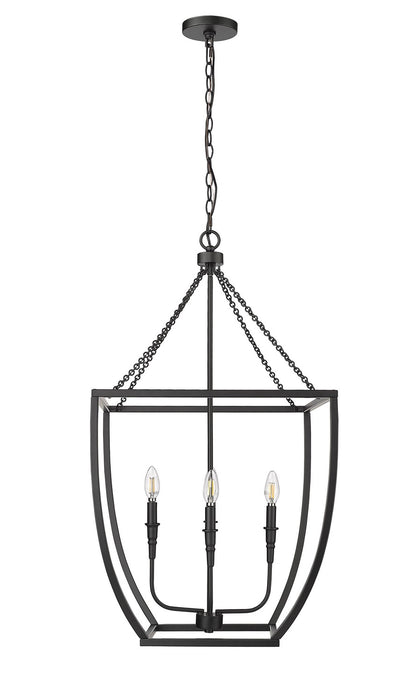 Millennium 13804-MB Four Light Pendant, Matte Black
