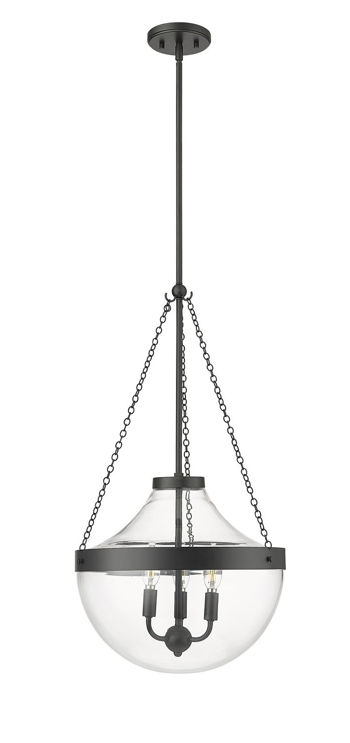Millennium 20103-MB Three Light Pendant, Matte Black