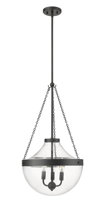 Millennium 20103-MB Three Light Pendant, Matte Black