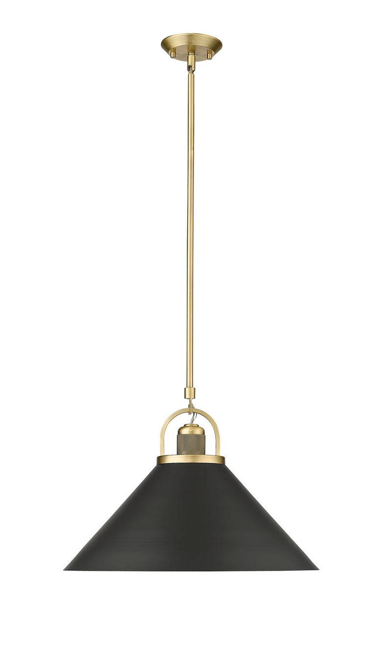Millennium 20901-VB/MB One Light Pendant, Vintage Brass / Matte Black