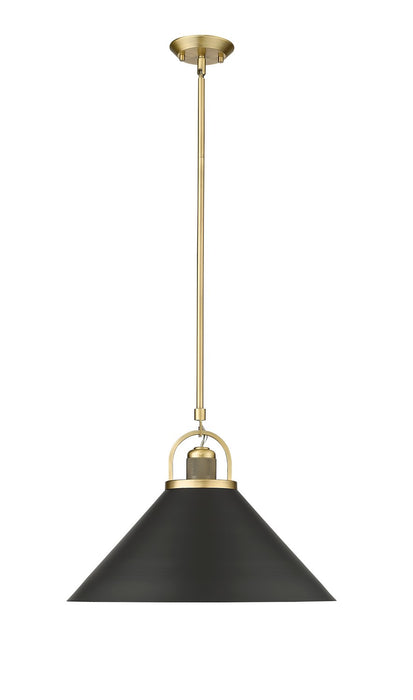 Millennium 20901-VB/MB One Light Pendant, Vintage Brass / Matte Black