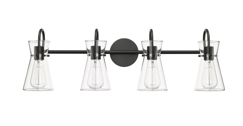 Millennium 21004-MB Four Light Vanity, Matte Black