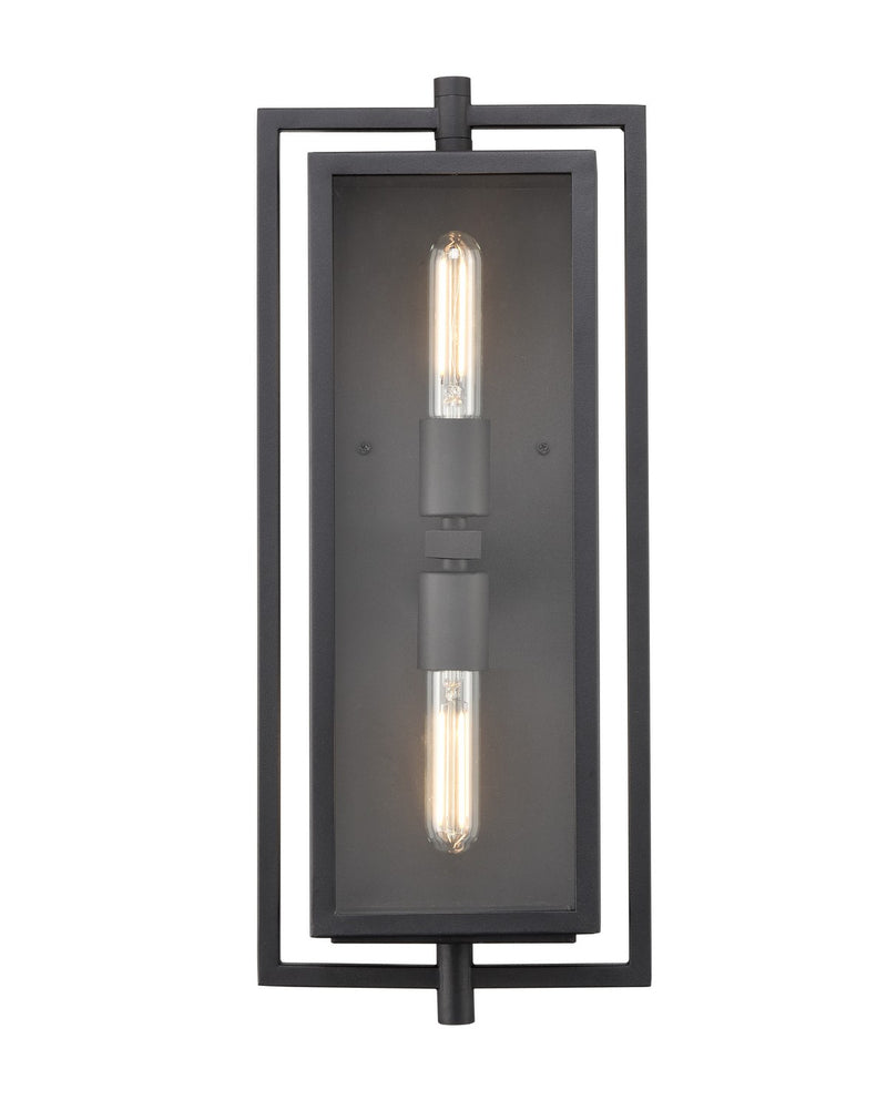 Millennium 250002-TBK Two Light Outdoor Wall Sconce, Textured Black
