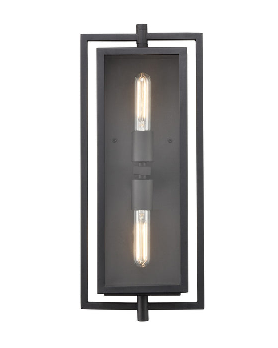 Millennium 250002-TBK Two Light Outdoor Wall Sconce, Textured Black