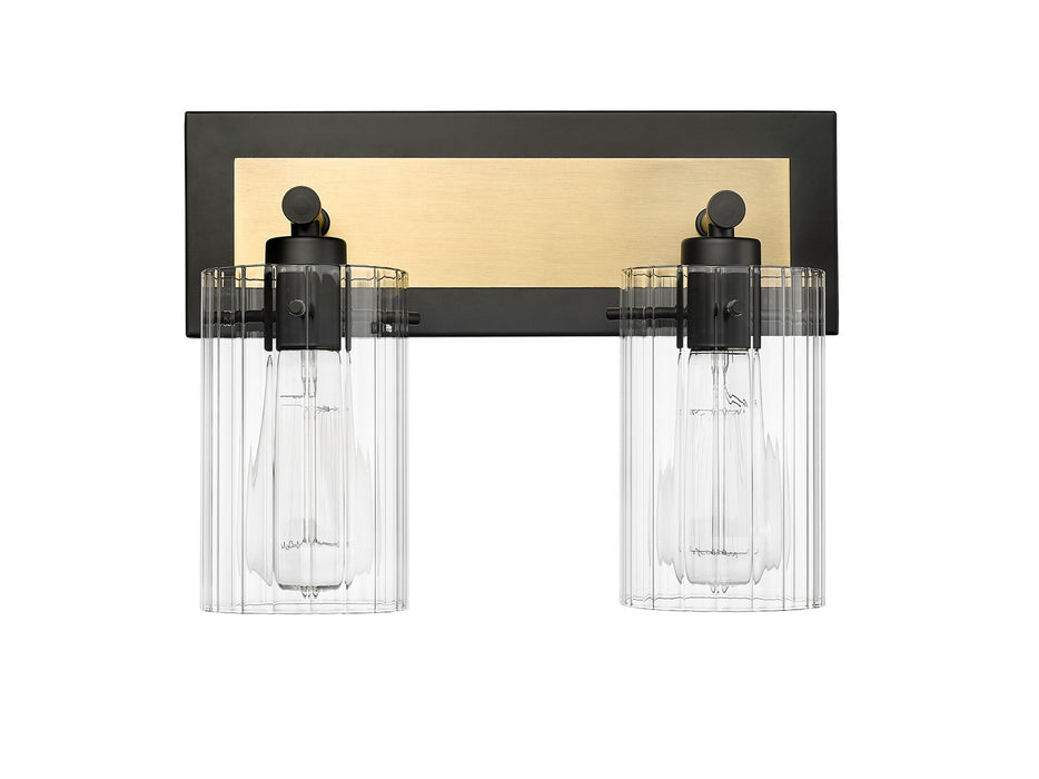 Millennium 25002-MB/VB Two Light Vanity, Matte Black / Vintage Brass
