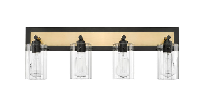 Millennium 25004-MB/VB Four Light Vanity, Matte Black / Vintage Brass