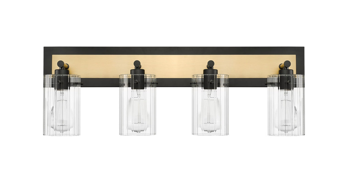 Millennium 25004-MB/VB Four Light Vanity, Matte Black / Vintage Brass
